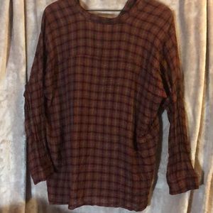 SOLD - ZARA Plaid Long Sleeve Blouse